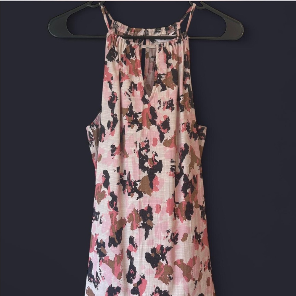 Nine West Pink and Brown Abstract Blouse